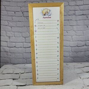 Disney Winnie the Pooh Ceramic Tile Message Board Poohs List Wood Base